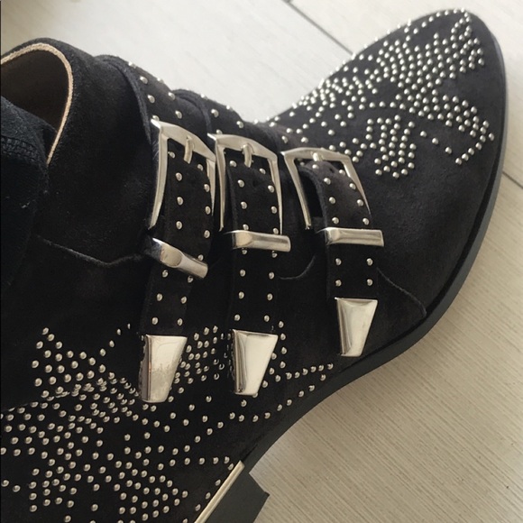 Chloe Suzanna boots silver hardware black suede - Picture 3 of 6